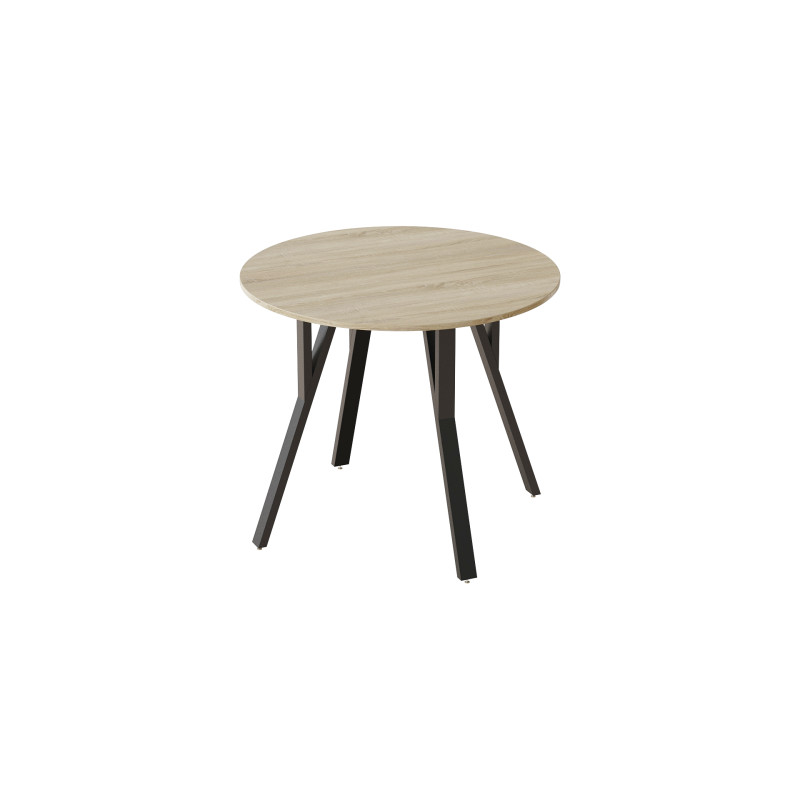 Стол круглый MARSI 4 870-4 ноги на конус Ferrum-decor 750x870x870 Черный металл ДСП Дуб Сонома 16 мм (FRD-107434)