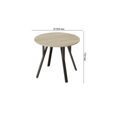 Стол круглый MARSI 4 870-4 ноги на конус Ferrum-decor 750x870x870 Черный металл ДСП Дуб Сонома 16 мм (FRD-107434)