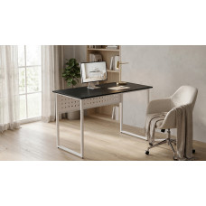 Стіл письмовий Майк Ferrum-decor 75x140x60 Білий метал ДСП Каштан Арвадонна 16 мм (FRD-108274)