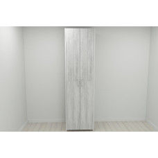 Шафа Гардероб Уні секція 6 серії Конект Ferrum-decor 220x60x50 см Білий метал ДСП Бетон 16 мм (FRD-106914)