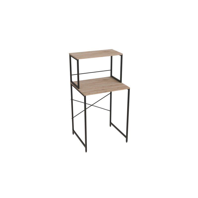 Стеллаж полка Бафрум 402 Ferrum-decor для стиральной машины 133,5x70,5x60,5 Черный металл ДСП Дуб Сан-Марино 16 мм (FRD-107364)