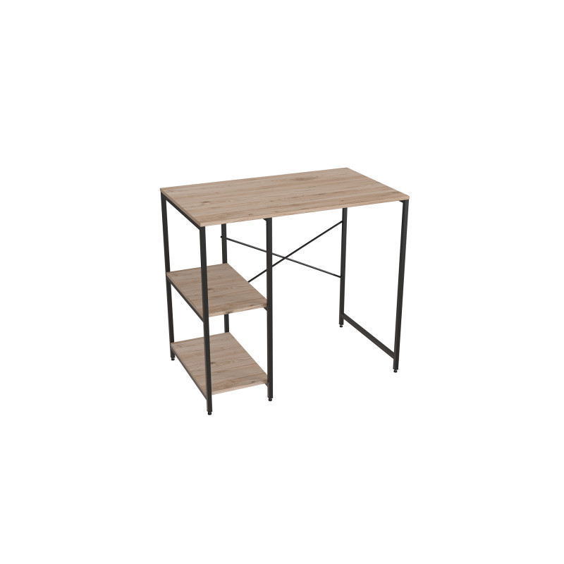 Стеллаж полка Бафрум 405 Ferrum-decor для стиральной машины 90x101x60,5 Черный металл ДСП Дуб Сан-Марино 16 мм (FRD-107394)