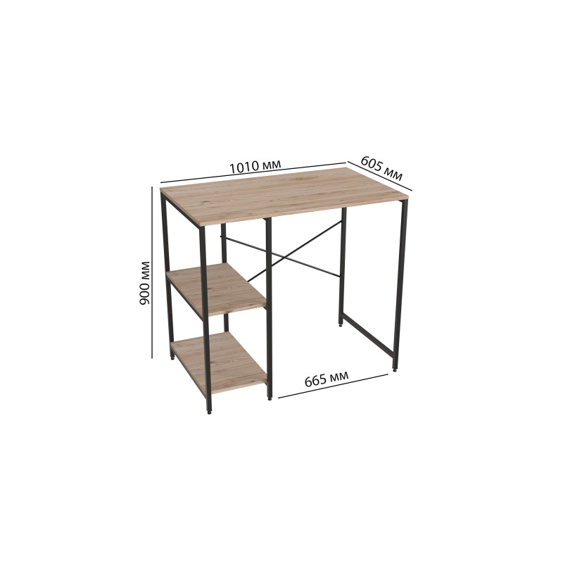 Стеллаж полка Бафрум 405 Ferrum-decor для стиральной машины 90x101x60,5 Черный металл ДСП Дуб Сан-Марино 16 мм (FRD-107394)