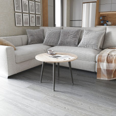 Стол журнальный круглый OPTIMA 2 ноги на конус Ferrum-decor 450x670x670 Черный металл ДСП Дуб Сонома 16 мм (FRD-107474)