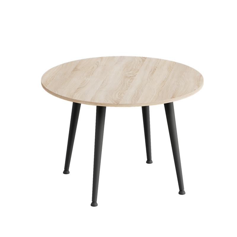 Стол журнальный круглый OPTIMA 2 ноги на конус Ferrum-decor 450x670x670 Черный металл ДСП Дуб Сонома 16 мм (FRD-107474)