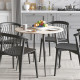 Стол круглый OPTIMA 5 ноги на конус Ferrum-decor 750x900x900 Черный металл ДСП Дуб Сонома 16 мм (FRD-107484) - фото 1