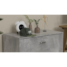 Ліжко трансформер тумба ASCET 2 Ferrum-decor 650x2000x700 Чорний метал ДСП Бетон 16 мм (FRD-107334)