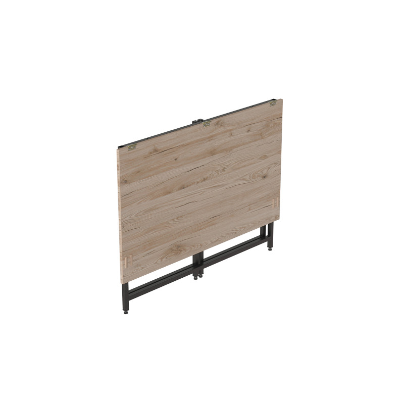 Стіл-трансформер розкладний Слай Ferrum-decor 75x100x60 Чорний метал ДСП Дуб Сан-Марино 16 мм (FRD-107344)
