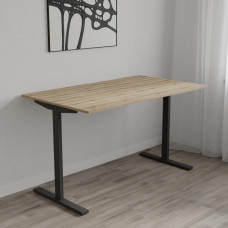 Стол письменный Space Ferrum-decor 750x1400x600 Черный металл ДСП Дуб Евок Прибрежный 16 мм (FRD-107954)