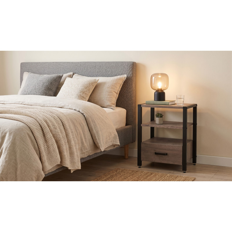 Тумба універсальна Ferrum-decor Вів'єн 1/1 50x41x40 чорний ДСП Дуб Кремона Канолло 16 мм (FRD-107804)