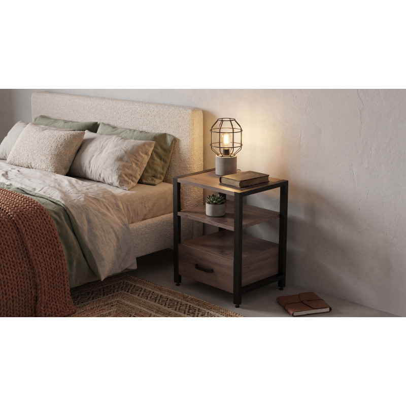 Тумба універсальна Ferrum-decor Вів'єн 1/1 50x41x40 чорний ДСП Дуб Кремона Канолло 16 мм (FRD-107804)