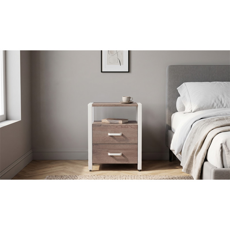 Тумба універсальна Ferrum-decor Вів'єн 2/2 50x41x40 білий ДСП Дуб Кремона Канолло 16 мм (FRD-107764)