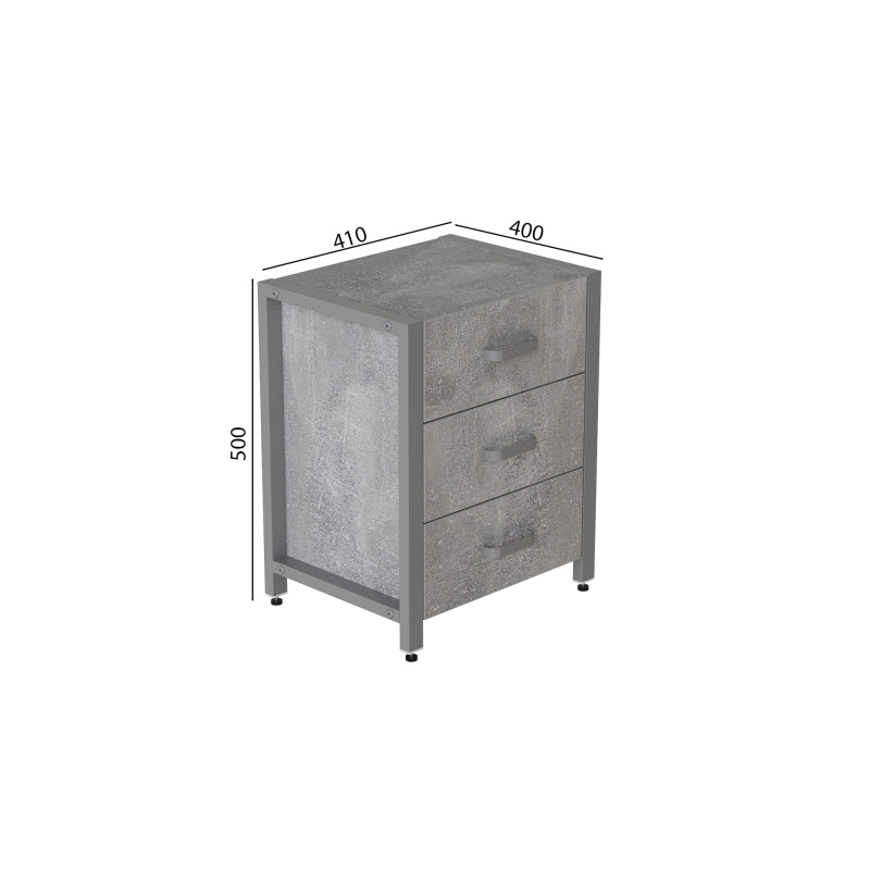 Тумба універсальна Ferrum-decor Вів'єн 3 50x41x40 сірий ДСП Бетон 16 мм (FRD-106934)