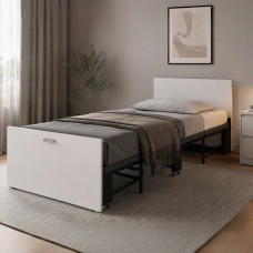Ліжко трансформер ASCET 1 Ferrum-decor 650x2000x700 Чорний метал ДСП Білий 16 мм (FRD-107325)