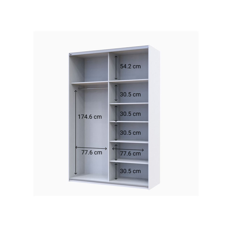Шкаф-купе двухдверный Doros G-Caiser 160х60х240 см Белый/Графит (DRS-011017)
