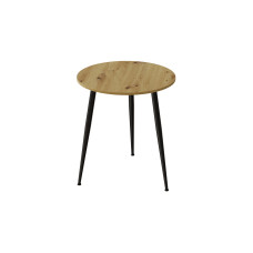 Стол круглый OPTIMA 3 ноги на конус Ferrum-decor 750x670x670 Черный металл ДСП Дуб Артизан 16 мм (FRD-107445)