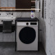 Стеллаж полка Бафрум 401 Ferrum-decor для стиральной машины 90x70,5x60,5 Черный металл ДСП Каштан Арвадонна 16 мм (FRD-107575) - фото 2
