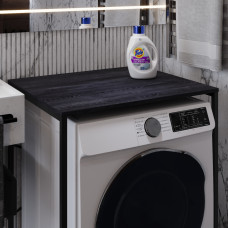 Стеллаж полка Бафрум 401 Ferrum-decor для стиральной машины 90x70,5x60,5 Черный металл ДСП Каштан Арвадонна 16 мм (FRD-107575)