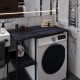 Стеллаж полка Бафрум 405 Ferrum-decor для стиральной машины 90x101x60,5 Черный металл ДСП Каштан Арвадонна 16 мм (FRD-107615) - фото 4