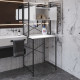 Стеллаж полка Бафрум 404 Ferrum-decor для стиральной машины 178x70,5x60,5 Черный металл ДСП Белый 16 мм (FRD-107385) - фото 1