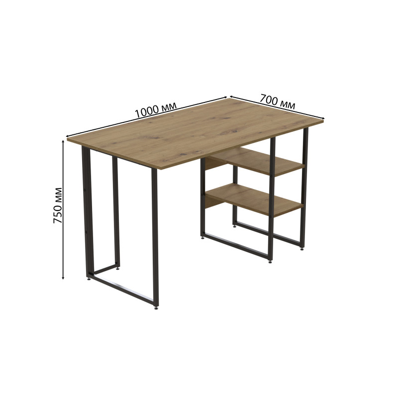 Компьютерный стол Ferrum-decor Кевин 75x100x70 черный ДСП Дуб Артизан 32мм (FRD-107215)