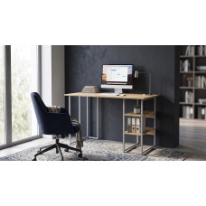 Стол письменный Кевин Ferrum-decor 75x100x70 Серый металл ДСП Дуб Евок Прибрежный 16 мм (FRD-108065)