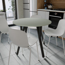 Стол круглый MARSI 4 870-4 ноги на конус Ferrum-decor 750x870x870 Черный металл ДСП Кашемир 16 мм (FRD-107525)