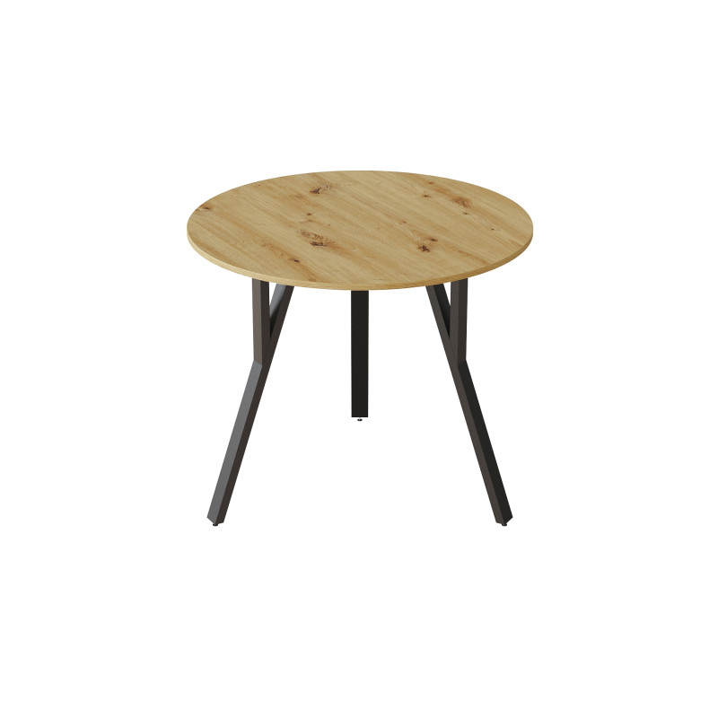 Стол круглый MARSI 3 870-3 Ferrum-decor 750x870x870 Черный металл ДСП Дуб Артизан 16 мм (FRD-107425)