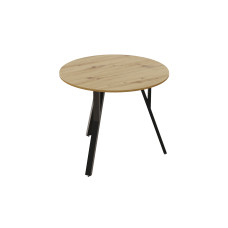 Стол круглый MARSI 3 870-3 Ferrum-decor 750x870x870 Черный металл ДСП Дуб Артизан 16 мм (FRD-107425)