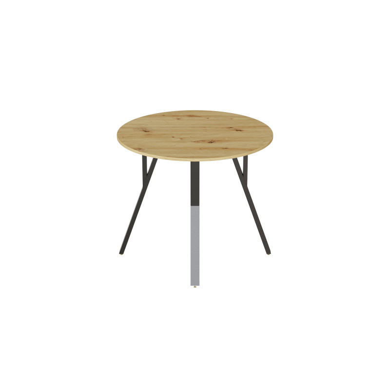 Стол круглый MARSI 4 870-4 ноги на конус Ferrum-decor 750x870x870 Черный металл ДСП Дуб Артизан 16 мм (FRD-107435)