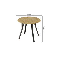 Стол круглый MARSI 4 870-4 ноги на конус Ferrum-decor 750x870x870 Черный металл ДСП Дуб Артизан 16 мм (FRD-107435)