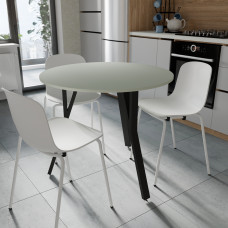 Стол круглый MARSI 3 870-3 Ferrum-decor 750x870x870 Черный металл ДСП Кашемир 16 мм (FRD-107515)