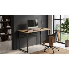 Стіл письмовий Майк Ferrum-decor 75x100x60 Чорний метал ДСП Дуб Евок Прибережний 16 мм (FRD-108225)