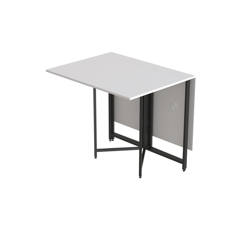 Стол раскладной трансформер книжка Морис 3 Ferrum-decor 75x130x90 Черный металл ДСП Белый 16 мм (FRD-107415)