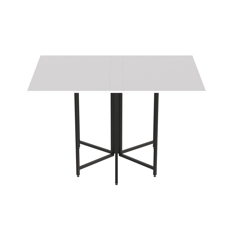 Стол раскладной трансформер книжка Морис 3 Ferrum-decor 75x130x90 Черный металл ДСП Белый 16 мм (FRD-107415)