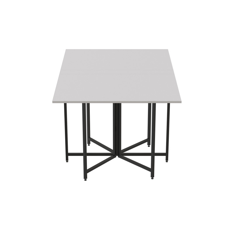 Стол раскладной трансформер книжка Морис 3 Ferrum-decor 75x130x90 Черный металл ДСП Белый 16 мм (FRD-107415)