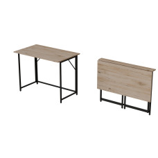 Стіл розкладний Морис 900 Ferrum-decor 750x900x500 Чорний метал ДСП Дуб Сонома 16 мм (FRD-107315)