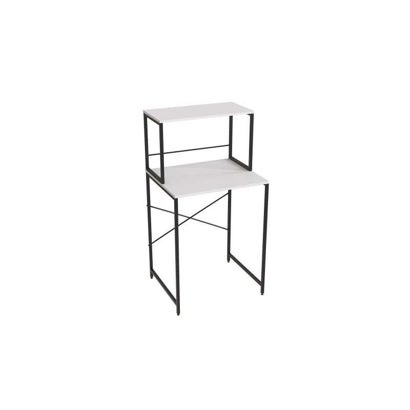 Стеллаж полка Бафрум 402 Ferrum-decor для стиральной машины 133,5x70,5x60,5 Черный металл ДСП Белый 16 мм (FRD-107365)