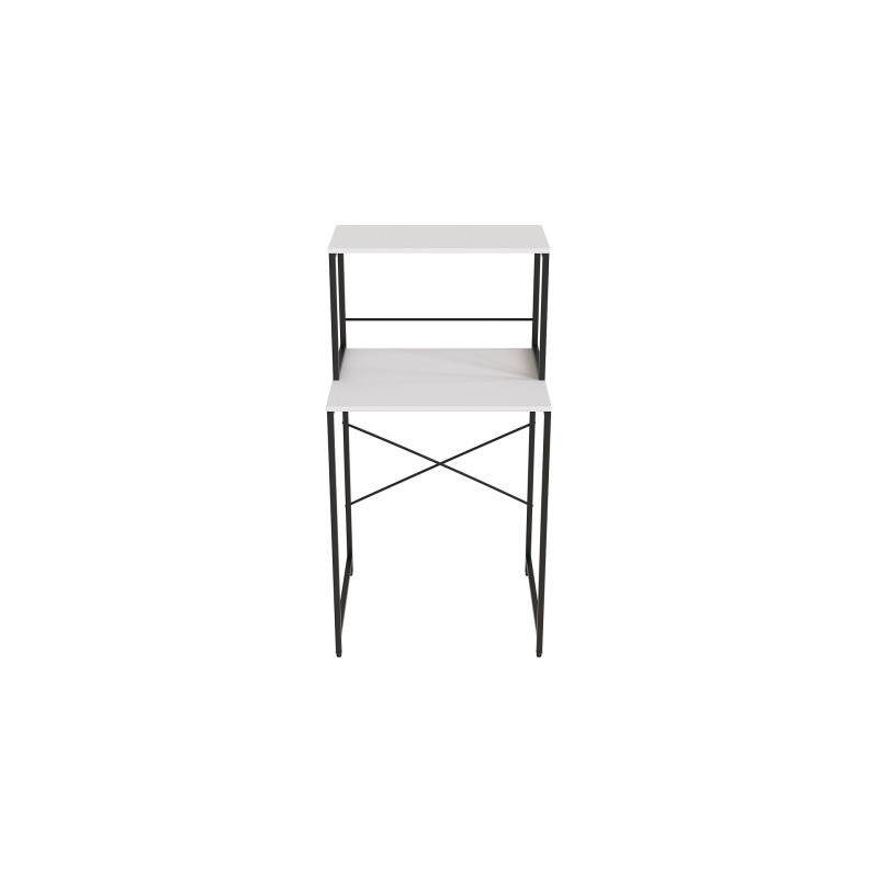 Стеллаж полка Бафрум 402 Ferrum-decor для стиральной машины 133,5x70,5x60,5 Черный металл ДСП Белый 16 мм (FRD-107365)