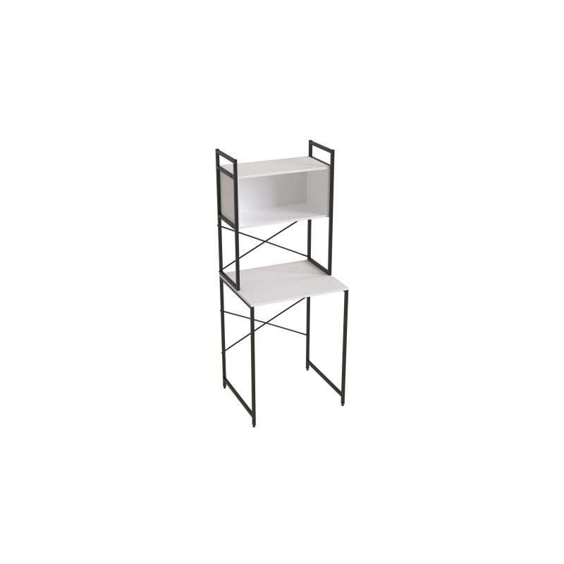 Стеллаж полка Бафрум 403 Ferrum-decor для стиральной машины 178x70,5x60,5 Черный металл ДСП Белый 16 мм (FRD-107375)