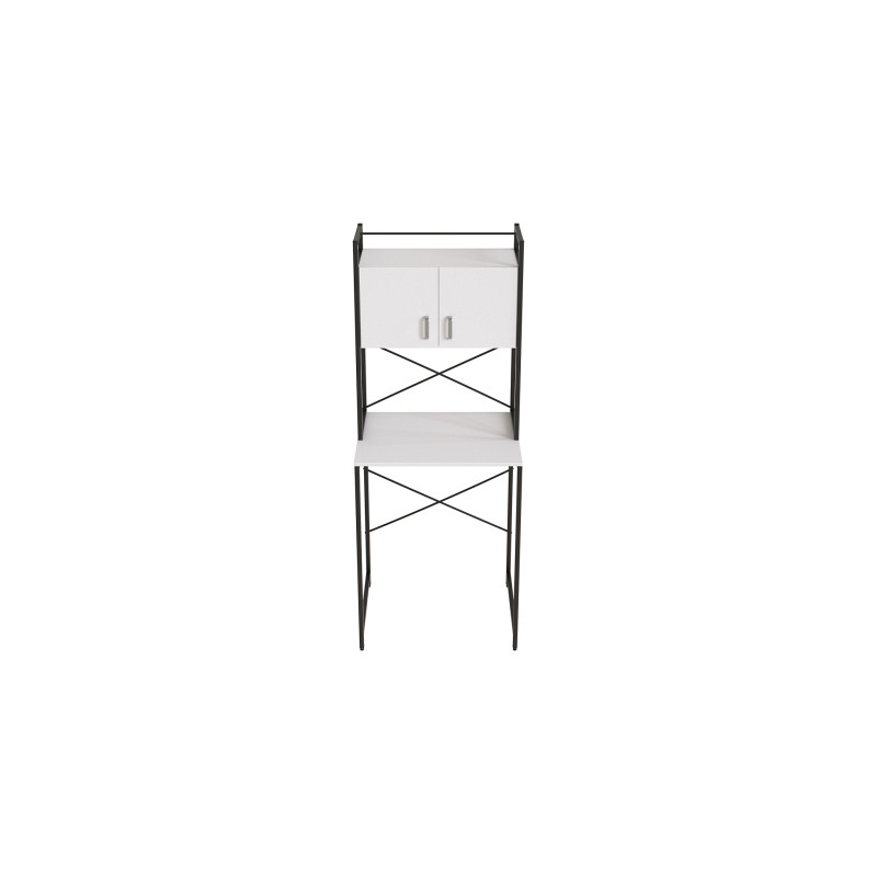 Стеллаж полка Бафрум 404 Ferrum-decor для стиральной машины 178x70,5x60,5 Черный металл ДСП Белый 16 мм (FRD-107385)