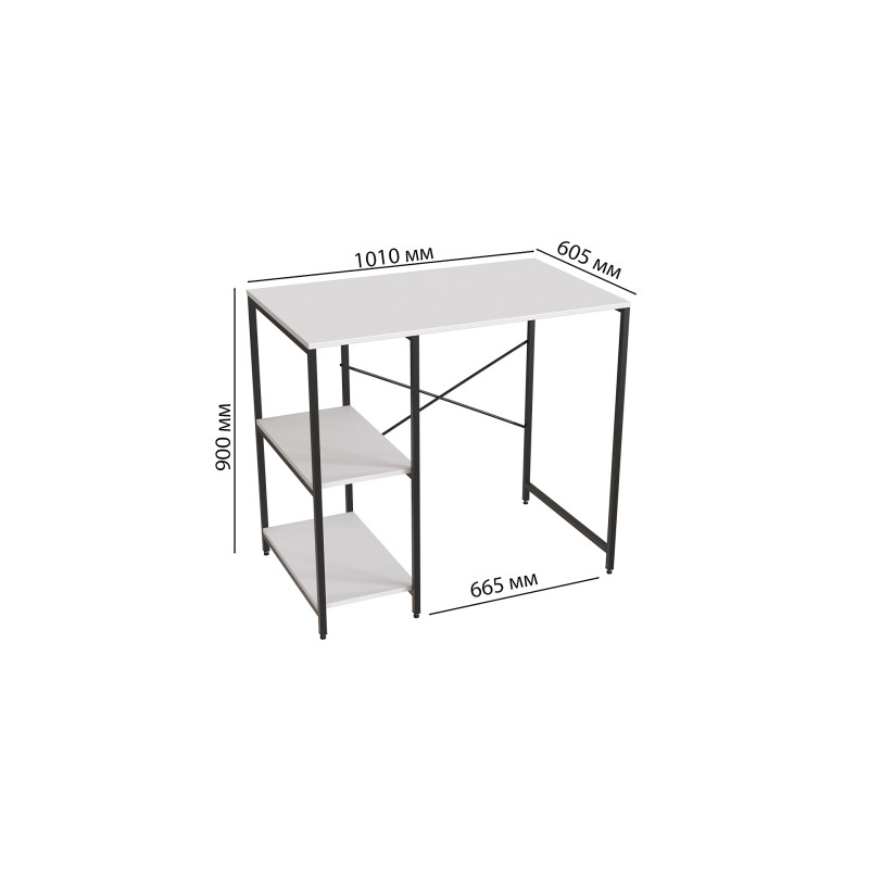 Стеллаж полка Бафрум 405 Ferrum-decor для стиральной машины 90x101x60,5 Черный металл ДСП Белый 16 мм (FRD-107395)