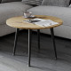 Стол журнальный круглый OPTIMA 2 ноги на конус Ferrum-decor 450x670x670 Черный металл ДСП Дуб Артизан 16 мм (FRD-107475) - фото 5