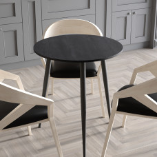 Стол круглый OPTIMA 3 ноги на конус Ferrum-decor 750x670x670 Черный металл ДСП Дуб Каштан Арвадонна 16 мм (FRD-107555)