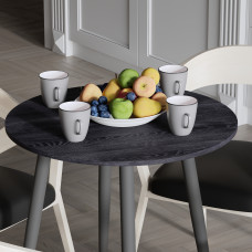 Стол круглый OPTIMA 4 ноги на конус Ferrum-decor 750x670x670 Черный металл ДСП Каштан Арвадонна 16 мм (FRD-107565)