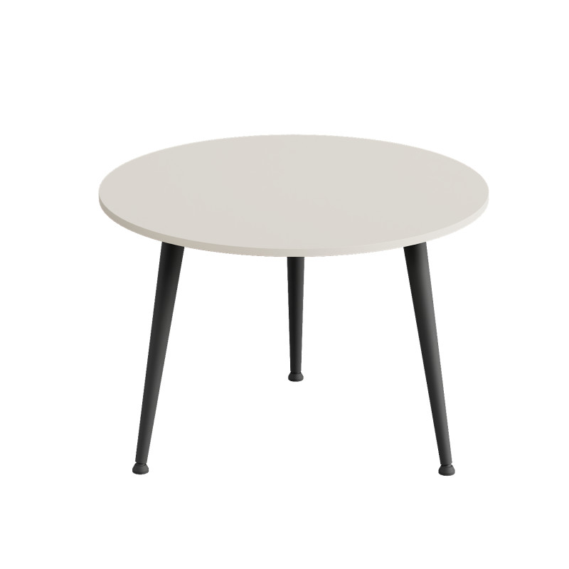 Стол журнальный круглый OPTIMA 1 ноги на конус Ferrum-decor 450x670x670 Черный металл ДСП Кашемир 16 мм (FRD-107535)