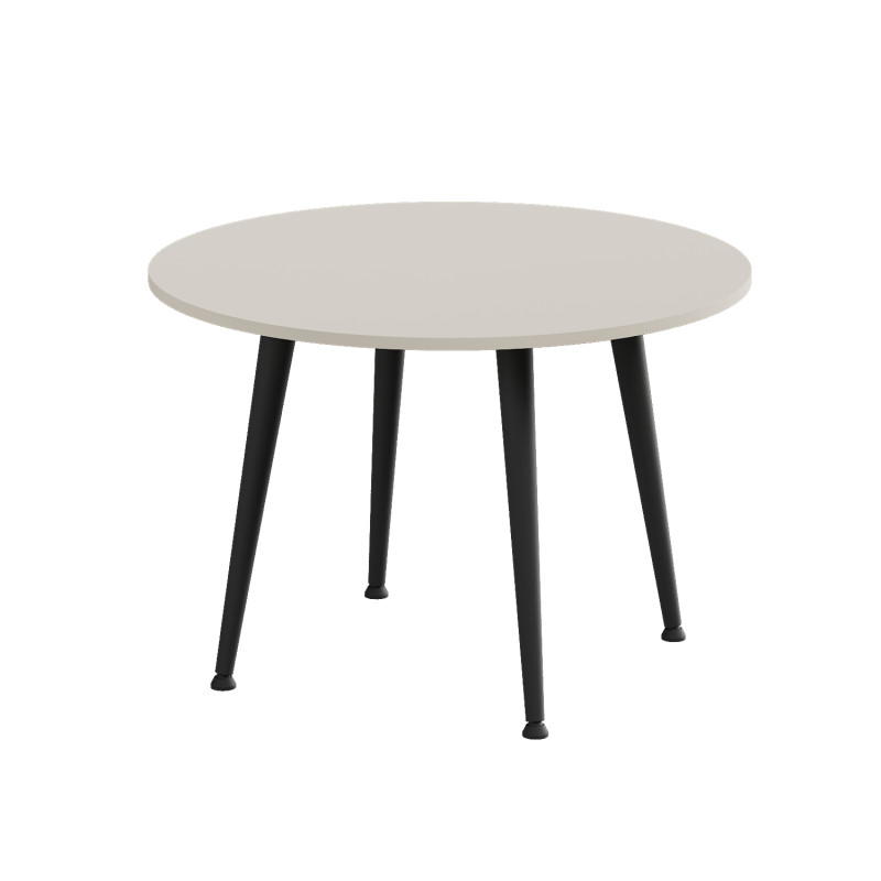 Стол журнальный круглый OPTIMA 2 ноги на конус Ferrum-decor 450x670x670 Черный металл ДСП Кашемир 16 мм (FRD-107545) - фото 