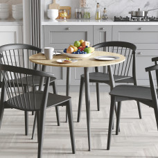 Стол круглый OPTIMA 5 ноги на конус Ferrum-decor 750x900x900 Черный металл ДСП Дуб Артизан 16 мм (FRD-107485)