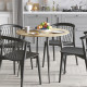 Стол круглый OPTIMA 5 ноги на конус Ferrum-decor 750x900x900 Черный металл ДСП Дуб Артизан 16 мм (FRD-107485) - фото 1