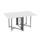 Стол обеденный трансформер книжка Орион Pro Ferrum-decor 75x152x90 Черный металл ДСП Белый 16 мм (FRD-107405) - фото 7